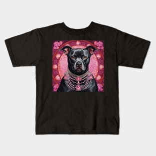 Royal Black Staffy Kids T-Shirt